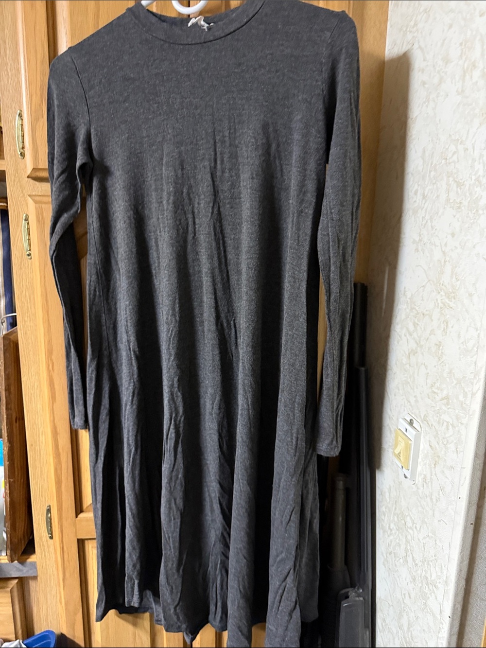 Reborn J Charcoal Gray Long Sleeve Maxi Dress